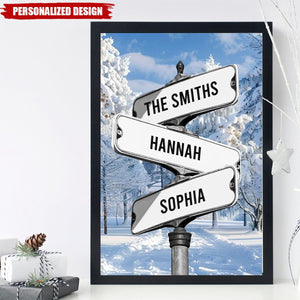 We Go Together Like Winter - Family Personalized Custom Name Vertical Poster