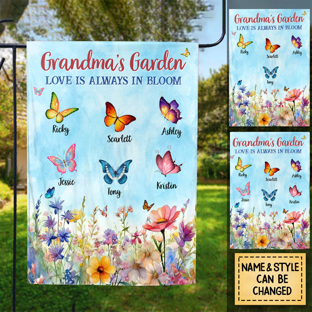 Personalized Grandma's Garden Flag- Best Gift For Grandma