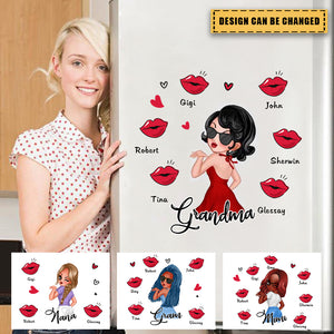 Grandma Kisses Gift Personalized Sticker