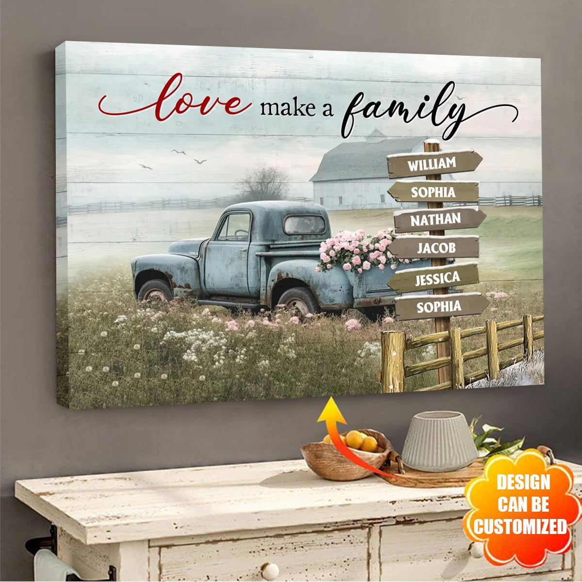 Personalized Farm Truck Custom Last Name Poster-A Gift For Your Family