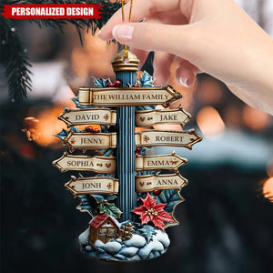 Personalized Family Name Custom Column Shape Ornaments