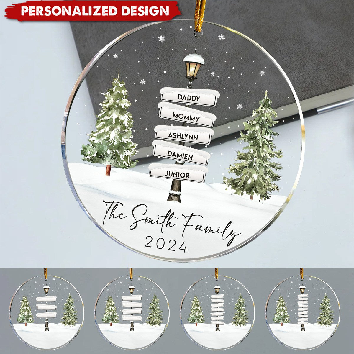 Personalized Christmas Road Sign Name Tag Customization-A Gift For Family