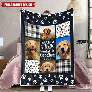 Custom Photo You Were My Favorite Hello And My Hardest Goodbye - Memorial Personalized Blanket