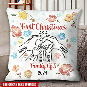 First Christmas As Family - Personalized Pillow Case - Christmas Gift For Family, Baby Kids