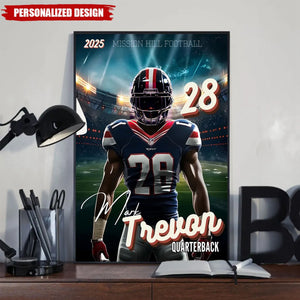 Personalized Custom Photo American Football Poster