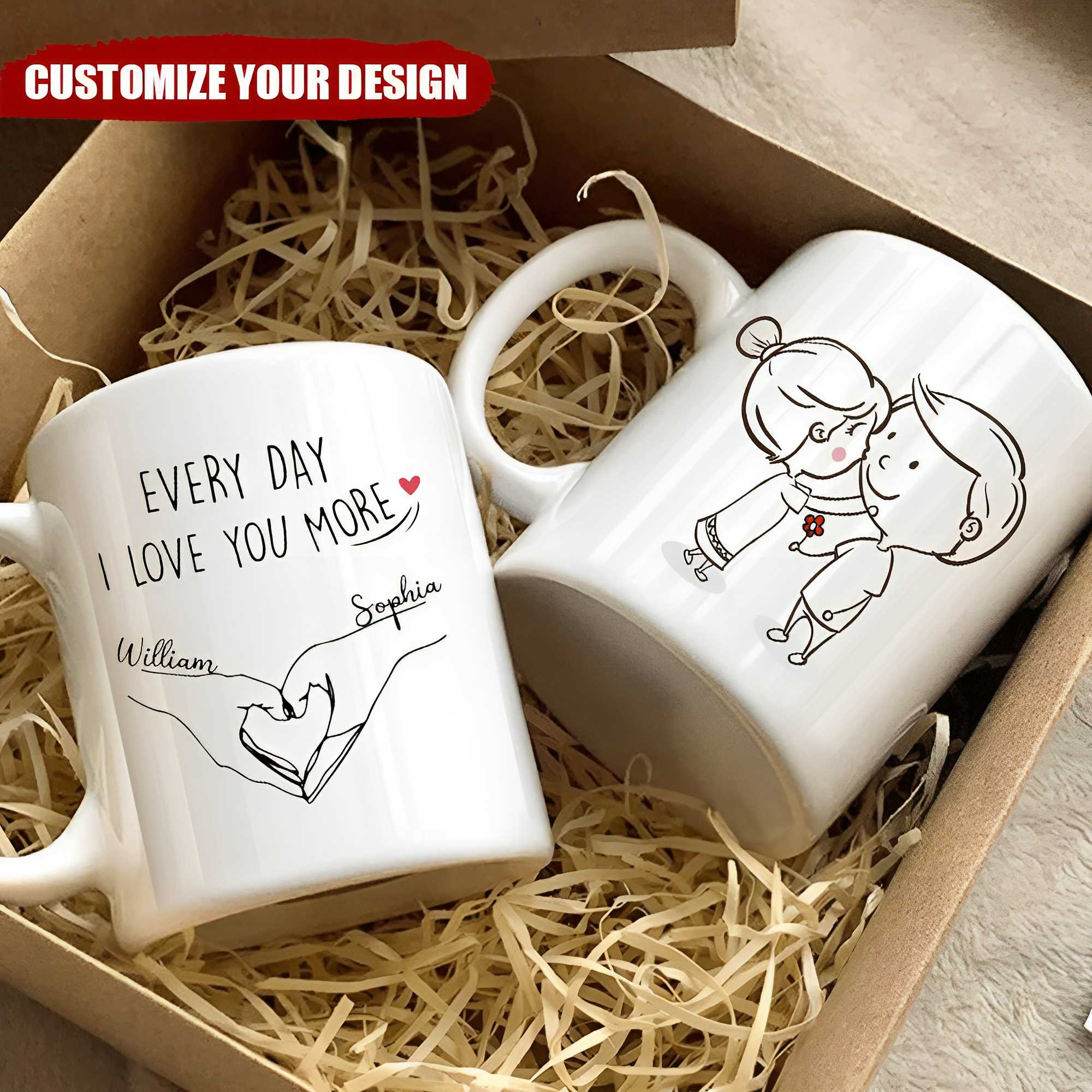 Everyday I Love You More Funny Valentine Mug-Personalized Gift For Couple