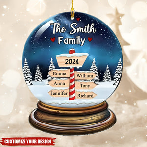 Personalized Name Snowy Family Christmas Ornament