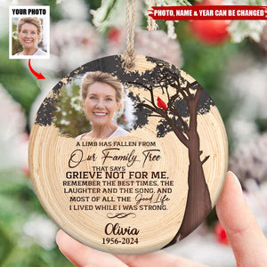 A Limb Has Fallen, Personalized Memorial Christmas Ornament