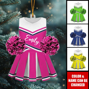 Personalized Cutom Name Cheerleading Pom Pom Girl Ornament