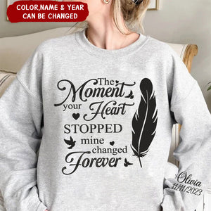 In Memory Of, Feather With Birds Personalized Memorial Sweatshirt