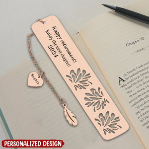 Happy Retirement Enjoy The Next Chapter Personalized Metal Bookmark