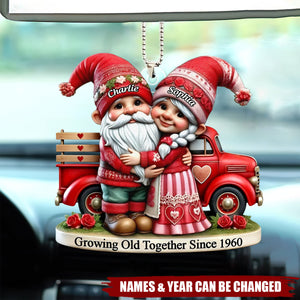 3D Effect Couple Valentine Truck Personalized Car Ornament