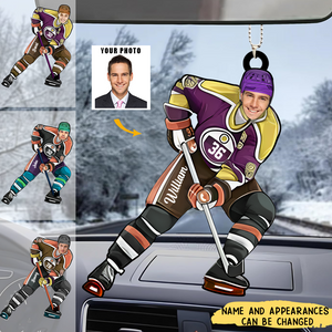 I Love Ice Hockey- Personalized Ice Hockey Player Acrylic Ornament
