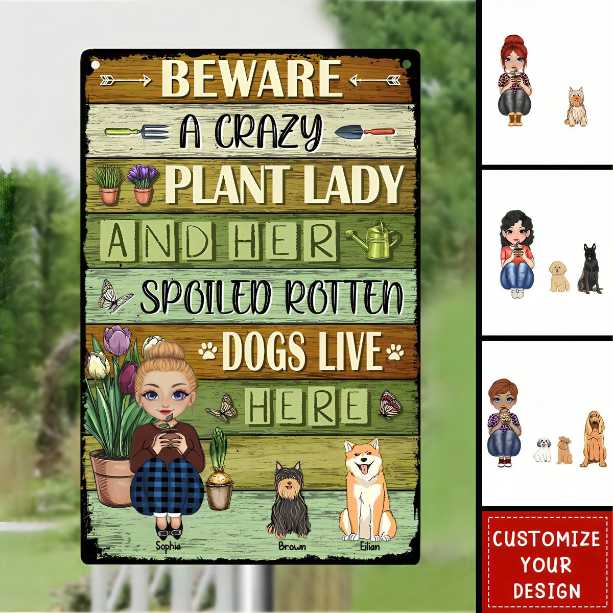 Beware Of Spoiled Rotten Dog - Personalized Metal Sign