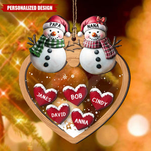 Personalized Grandparents &Children Christmas Snowman Ornament-Gifts For Family