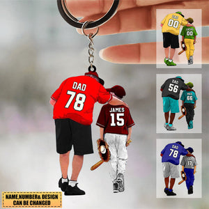 Personalized Baseball Player Gift For Son/Grandson Acrylic Keychain