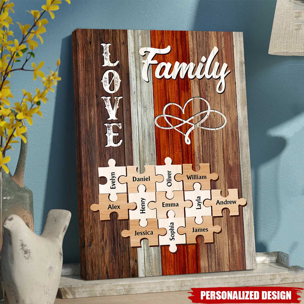 Personalized Love Family Name Puzzle Poster