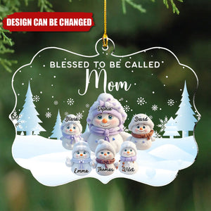 Cute Christmas Snowman, A Gift For Grandma-Personalized Custom Acrylic Ornaments