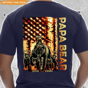 Father's Day Gift  For Dad-Grandpa - Papa Bear Forest Us Personalized Tshirt