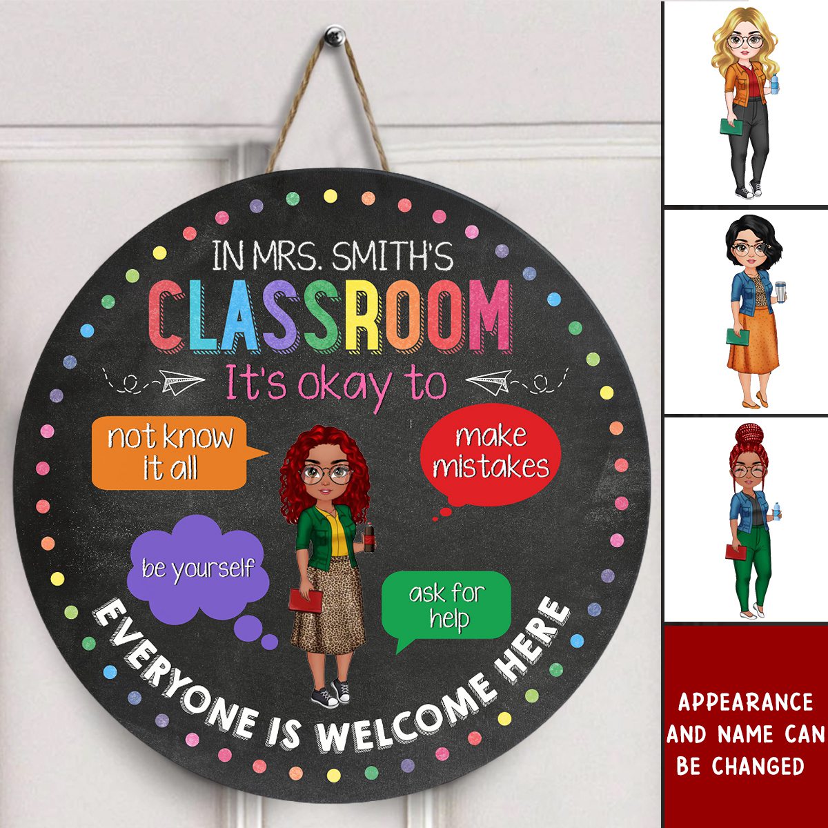 In This Classroom - Personalized Round Wood Sign