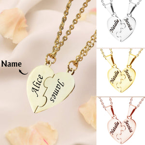 Puzzle Heart Name-Personalized Necklace,Gift For Friend/Family