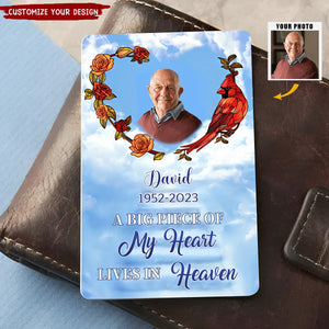 A Big Piece Of My Heart Lives In Heaven-Personalized Aluminum Wallet Card