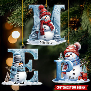 Beautiful Snowman Letter/Number Ornament-Personalized Acrylic Ornament