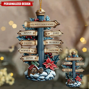 Personalized Family Name Custom Column Shape Ornaments