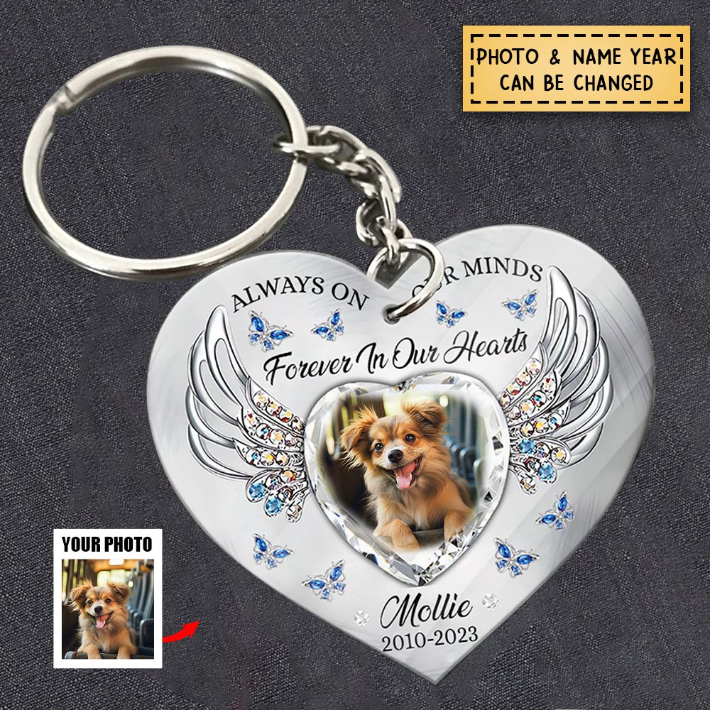 Always On My Mind  - Personalized Pet Memorial Keychain