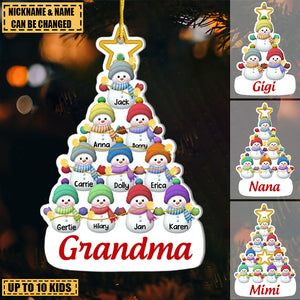 Gift For Grandma Snowman Kids Christmas Tree Ornament