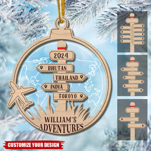 Personalized Travel Adventures,Travel Destination Ornament-Souvenirs Gift For Family