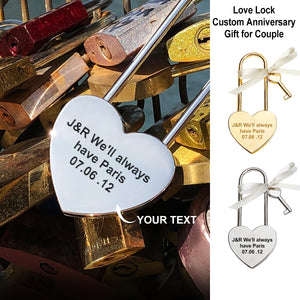 Personalised Love Padlock, Engraved Heart Padlock Gift For Couples