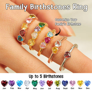 Women's Rings Simple Fashion Heart Shape Love Birthstone Ring