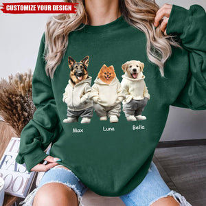 Custom Face Cute Dog Sweatshirt-Personalized Gift For Dog Lovers