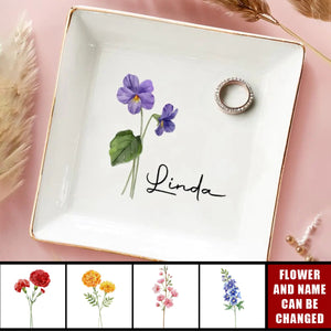 Friends Are Flowers That Never Fade - Bestie Personalized Custom Jewelry Dish