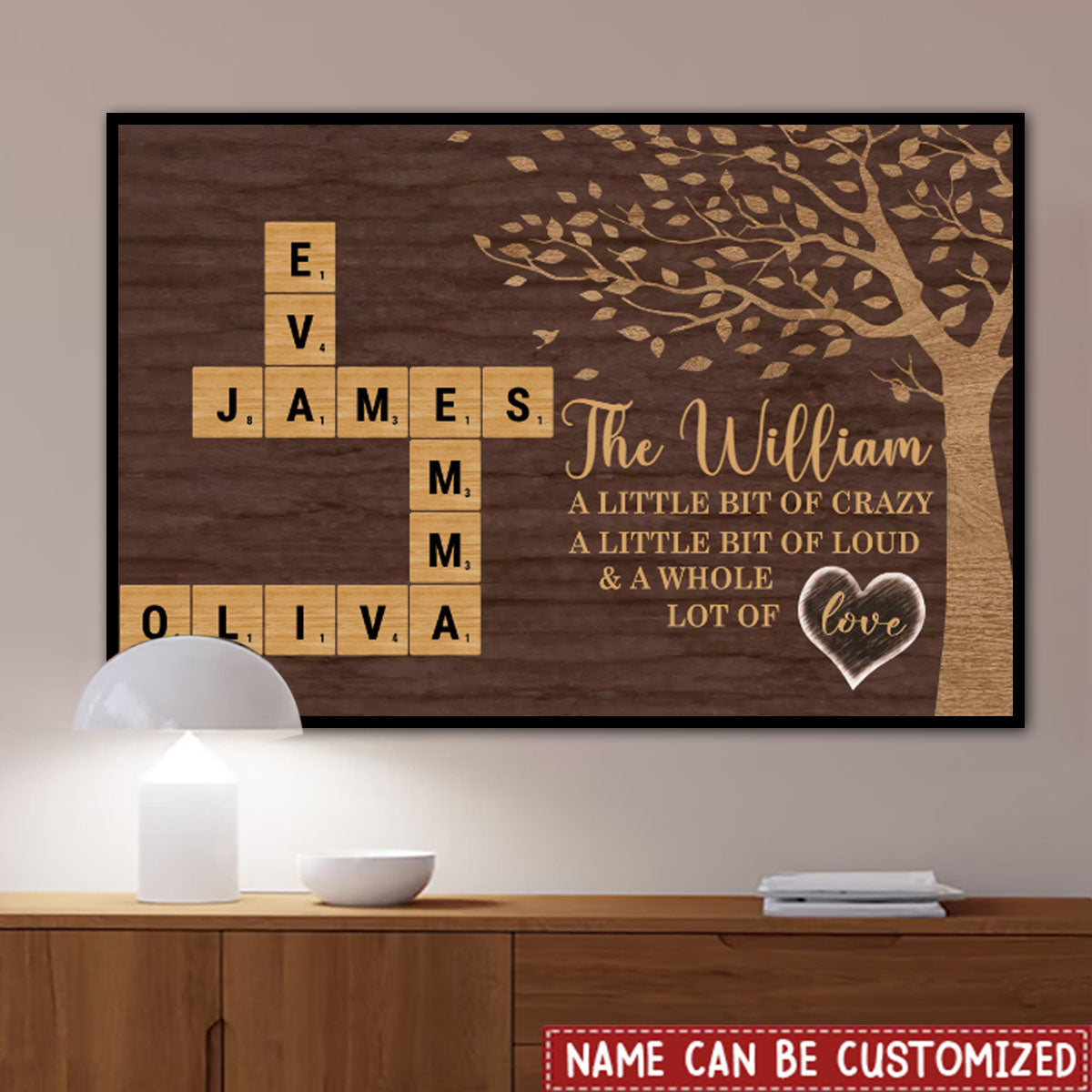 Home Is Where The Heart Is-Personalized Family Crossword Puzzle Poster