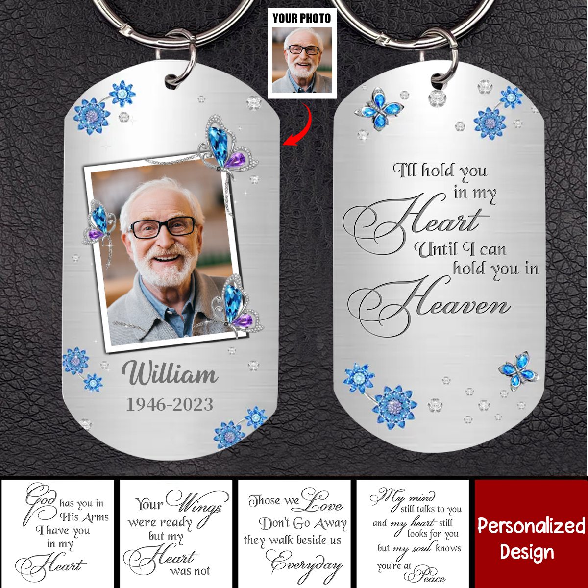 Personalized Memorial Photo Keychain - Memorial Gift Idea For Family