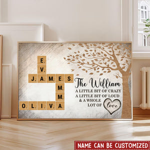 Home Is Where The Heart Is-Personalized Family Crossword Puzzle Poster