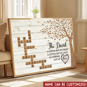 Home Is Where The Heart Is-Personalized Family Crossword Puzzle Poster