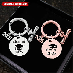 Personalized Class of 2025 Graduation Keychain