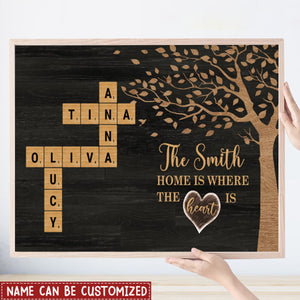 Home Is Where The Heart Is-Personalized Family Crossword Puzzle Poster