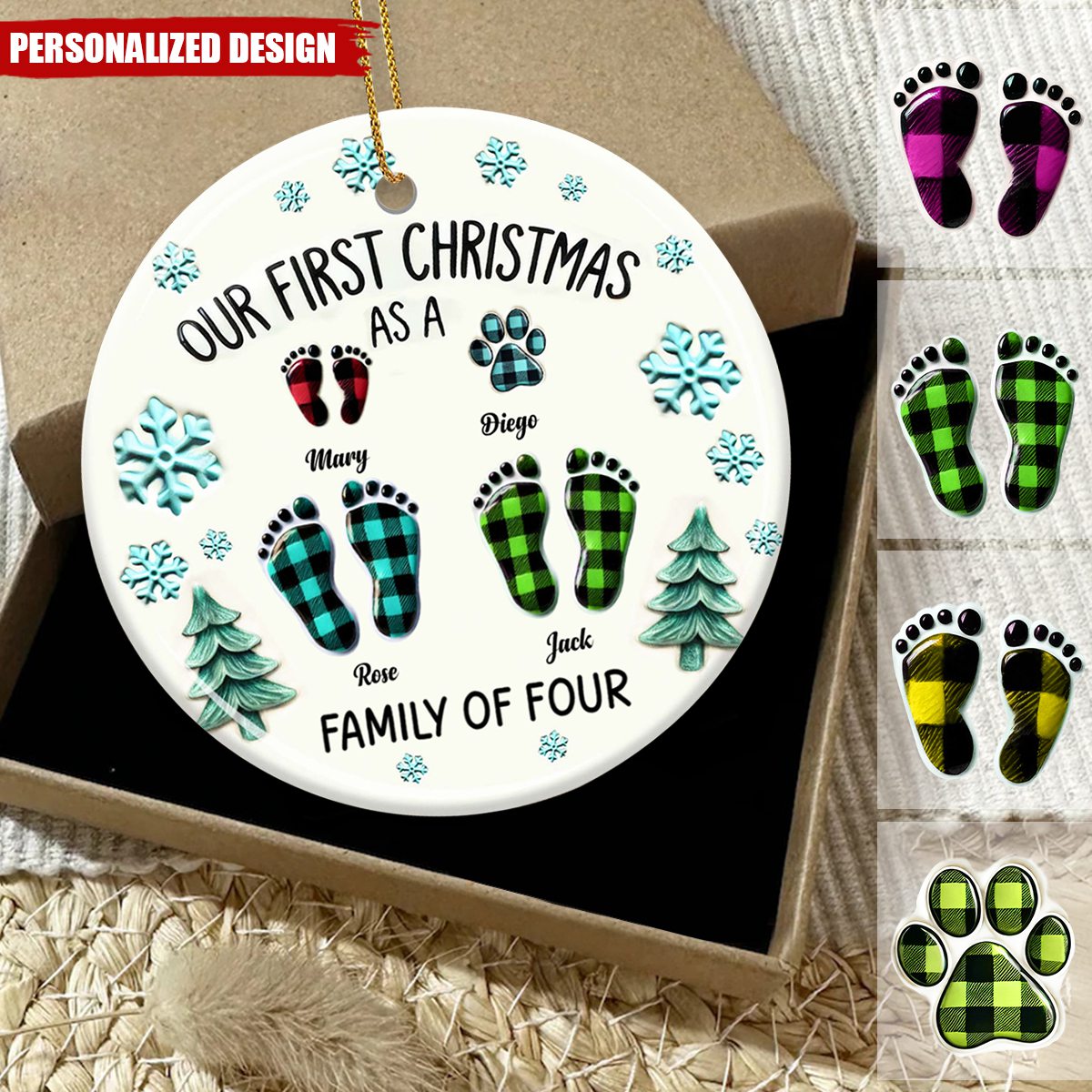 Our First Christmas - Personalized Custom Ceramic Ornament