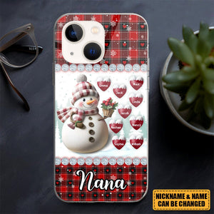 A Gift For Grandma - Personalized Christmas Snowman Mobile Phone Case