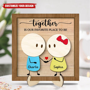 Together Is Right Where We Belong - Personalized Wood Plaque-Gift For Couples