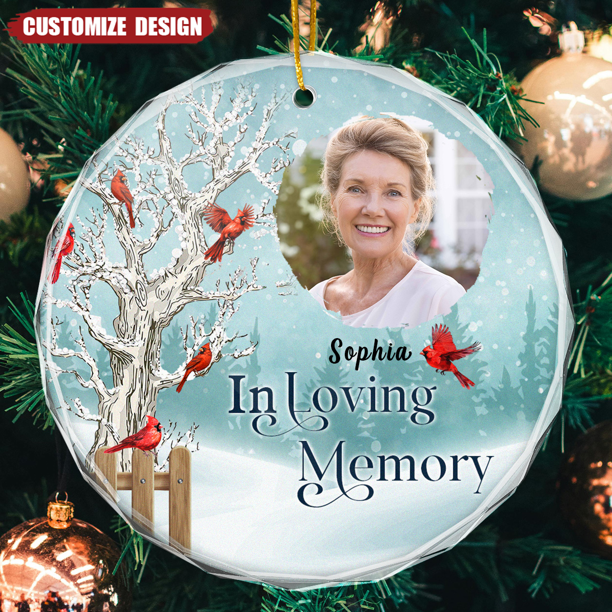 Custom Photo Christmas Will Never Be The Same Without You - Personalized Glass Ornament