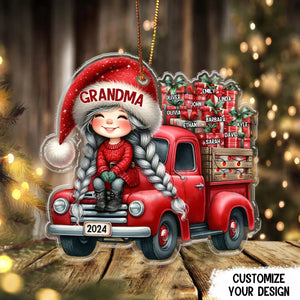 Personalized Grandma Nana Acrylic Circle Ornament