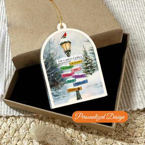 Personalized Wooden Christmas Street Lights Name Custom Ornament