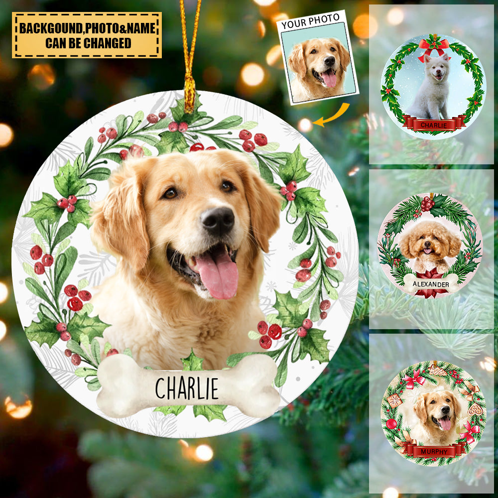 Custom Photo Dog Personalized Wooden Ornament For Christmas