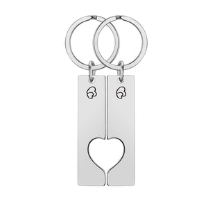 To My Man - Personalized Couple Heart Keychain with Date & Initials