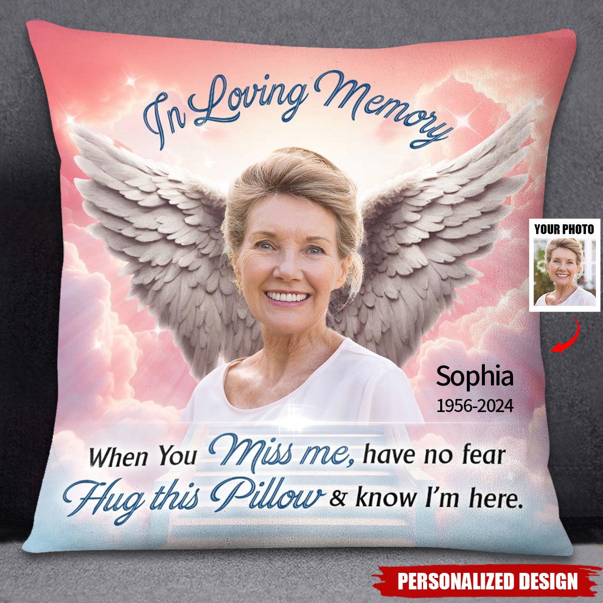 Personalized Memorial Hug This Pillow & Know I'm Here